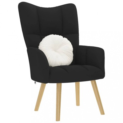 Gossi scaun de relaxare, negru, material textil foto
