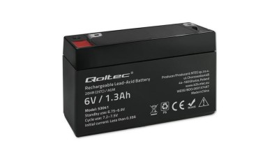 Baterie Qoltec AGM | 6V | 1.3Ah | max 19.5A foto