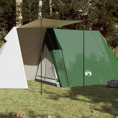vidaXL Cort de camping 3 persoane, verde, 465x220x170 cm, tafta 185T foto