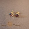 Cercei Placati pe Lobul Urechii cu Cristal Zirconia Mov si Prindere Fluturas