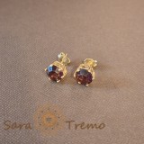 Cercei Placati pe Lobul Urechii cu Cristal Zirconia Mov si Prindere Fluturas