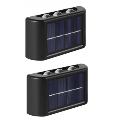 Set 2 x lampi solare perete 6LED, lumina alba/galbena, 5W foto