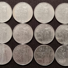 Lot monede 100 lire Italia (62,70,73,74,75,76,77,78,79,81,84,86)