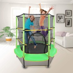 Trambulina copii, diametru 140 cm, maxim 35 kg, cu plasa de protectie, scara