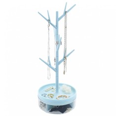 Cutie de Bijuterii, Rotativa, cu Suport Tip Ramura, 36.5 x 14 cm, din ABS+PP, Albastru