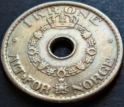 Moneda 1 COROANA - NORVEGIA, anul 1950 * cod 4933 = detalii excelente! foto