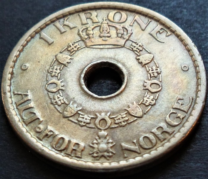 Moneda 1 COROANA - NORVEGIA, anul 1950 * cod 4933 = detalii excelente!