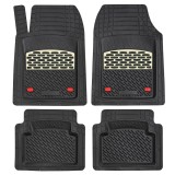 Set Covorase Auto Universale Tip Tavita SAPPHIRE, PVC, ajustabile, negru cu ornament cromat, 5 bucati, Ro Group