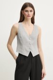 Marella vestă de in PERIM culoarea gri, un singur rand de nasturi, 2513151014200