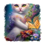 Cumpara ieftin Sticker decorativ Pisica, Alb, 55 cm, 11375ST