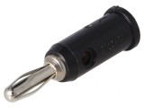 Mufă banană 4mm 5A neagră pentru cablu 3mm