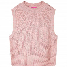 Vesta pulover pentru copii tricotata, roz deschis, 140 GartenMobel Dekor
