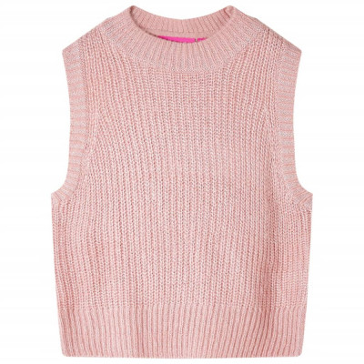 Vestă pulover pentru copii tricotată, roz deschis, 140 foto