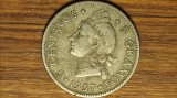 Republica Dominicana - moneda exotica greu de gasit - 5 centavos 1937- cap de indian !