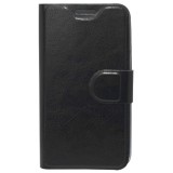 Husa tip carte cu stand neagra (cu decupaj difuzor) pentru HTC Desire 210