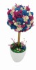 Aranjament floral tip Copacel Pomisor cu licheni naturali stabilizati si plante naturale criogenate si uscate, Eventissimi , Albastru mov, 36 cm, vaza, Eventissimi&reg;