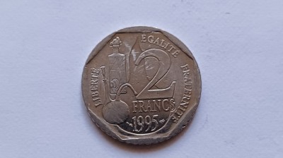 Franta -2 Francs 1995-100 de ani - Moartea lui Louis Pasteur foto