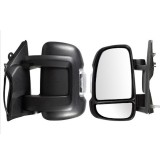 Oglinda exterioara Citroen Jumper, Fiat Ducato, Peugeot Boxer, 2006-, partea Stanga, culoare sticla crom, sticla convexa, cu carcasa neagra, ajustare