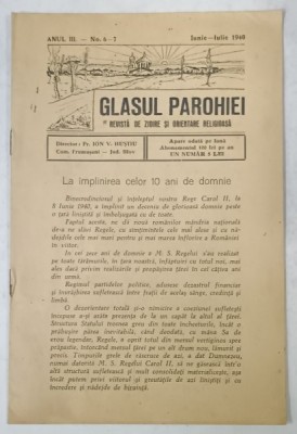 GLASUL PAROHIEI , REVISTA DE ZIDIRE SI ORIENTARE RELIGIOASA , NR. 6-7 , 1940 foto