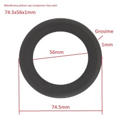 Membrana de schimb pentru Piston cap compresor fara ulei 1500W Black 74.5x56x1mm CH169