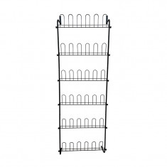 Organizator pantofi Spaceo, 59.5 x 20 x 168 cm, metal, 18 perechi, suspendat, Negru