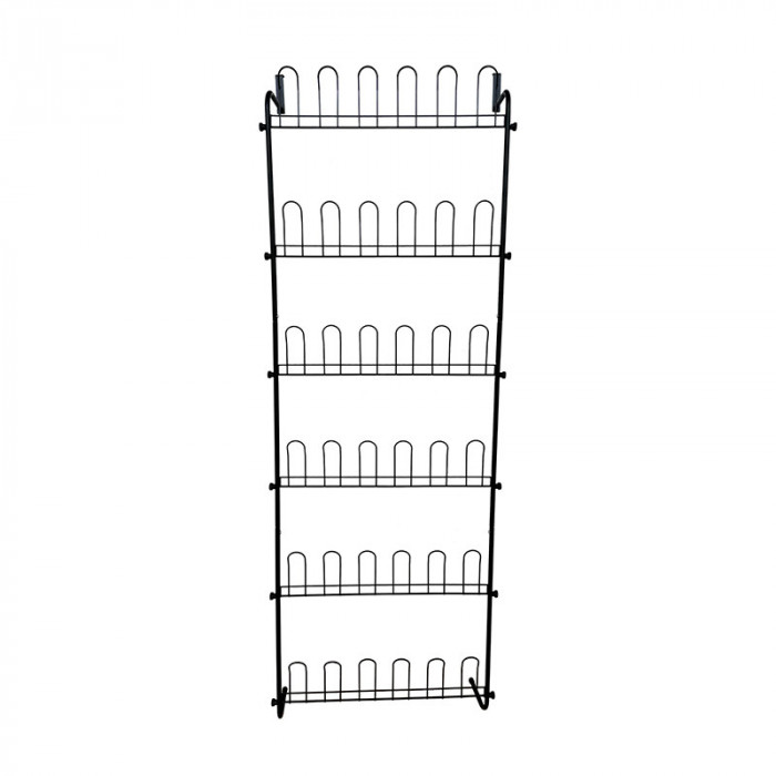 Organizator pantofi Spaceo, 59.5 x 20 x 168 cm, metal, 18 perechi, suspendat, Negru