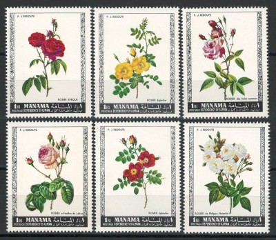 Manama 1969 Mi 170/75 MNH - Trandafiri foto