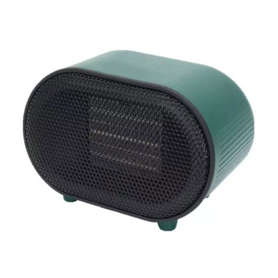 Mini aeroterma, pentru aer cald/rece, portabila, silentioasa, putere 800W, depoziatre usoara, buton ON/OFF, verde foto