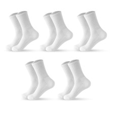 Set 5 perechi de sosete pentru barbati, SS053, Alb, marime universala (39-43)