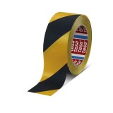 Bandă marcare podea negru galben, PVC, 50mm x 33m