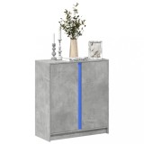 VidaXL Dulap cu LED, gri beton, 77x34x85 cm, lemn prelucrat