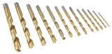 Set de burghie elicoidale HSS, acoperite cu titan, 13 bucăți