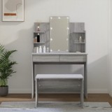 Cumpara ieftin Set măsuță de toaletă cu LED, sonoma gri, lemn prelucrat