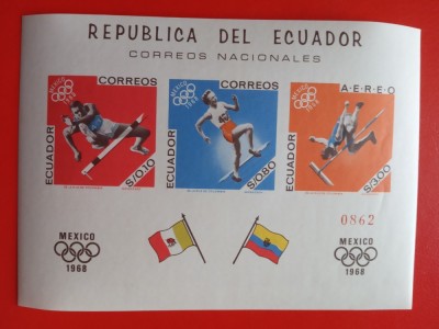 ECUADOR, SPORT MEXIC - BLOC IMPERF. MNH foto