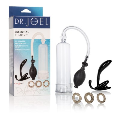 Joel Kaplan Essential Pump Kit, pompa penis cu 3 inele si plug prostata foto