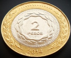 Moneda bimetal 2 PESOS - ARGENTINA, anul 2014 * cod 1987