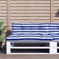 Pernă de paleți, dungi albastru/alb, 120x40x12 cm, textil
