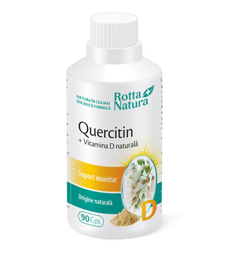 Quercitin + Vitamina D naturală, 90cps, Rotta Natura