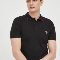 PS Paul Smith polo de bumbac culoarea negru, modelator