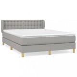 Cumpara ieftin Pat box spring cu saltea, gri deschis, 140x190 cm, textil