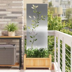 vidaXL Panou Decorativ de Grădină Argintiu 50 x 140 cm Oțel inoxidabil
