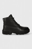 Timberland bocanci de piele Greyfield Leather Boot femei, culoarea negru, cu toc plat, TB0A5ZDR0011