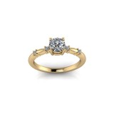 Inel de dama din aur galben 14K, piatra zirconiu - 48