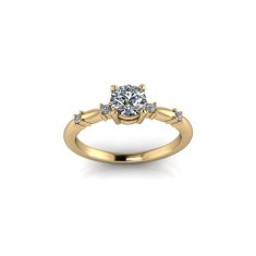 Inel de dama din aur galben 14K, piatra zirconiu - 52