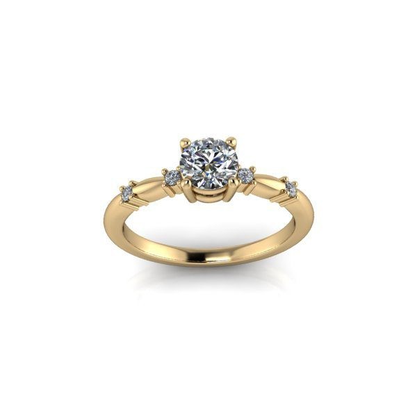 Inel de dama din aur galben 14K, piatra zirconiu - 48