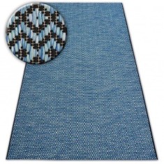 Covor sisal Loft 21144 Caro Zig Zag albastru si negru si argintiu , 80x150 cm