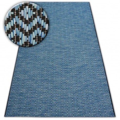 Covor sisal Loft 21144 Caro Zig Zag albastru si negru si argintiu , 200x290 cm foto