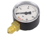 Manometru PNEUMAT 0-25 bar, 50mm, G1/4 Conexiune Inferioară, Clasa Acuratete 1.6, Carcasa Metal