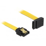 Cablu SATA III 6 Gb/s unghi drept - sus galben 20cm, Delock 82799
