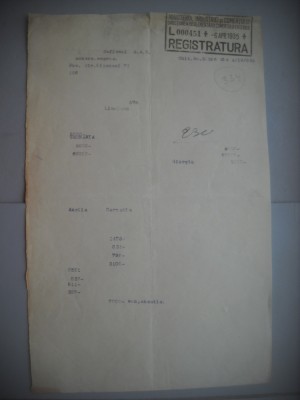 HOPCT DOCUMENT VECHI 334 MINISTERUL INDUSTRIEI COMERT EXTERIOR /BUCURESTI 1935 foto